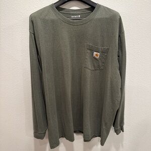Carhartt Men’s Olive Green Long Sleeve Loose Fit Shirt Size 2X